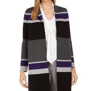 𝅺calvin Klein Striped Open Front Cardigan